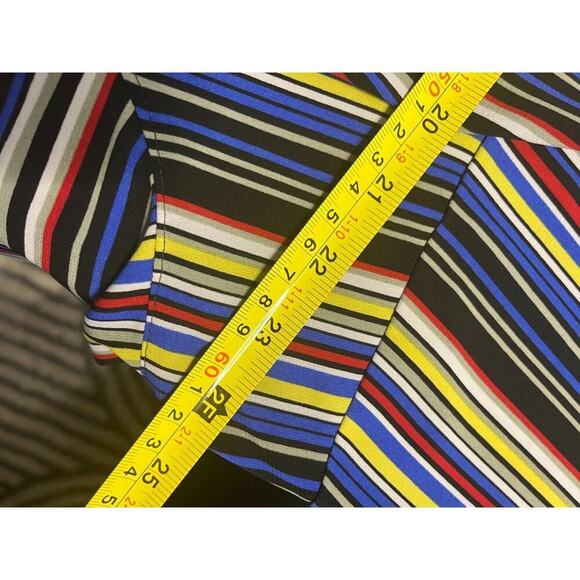Notations Woman 1X Multicolor Striped Button Front Blouse 3/4 Sleeve - Picture 3 of 9